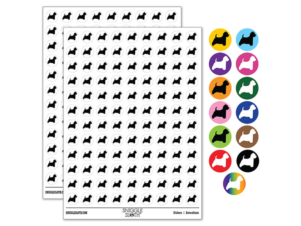 Westie West Highland White Terrier Dog Solid 200+ 0.50" Round Stickers
